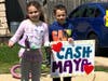 Maya Ransom, a fourth grader, and her brother Cash, a second grader, were delighted to see their teachers come by. 