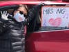 Music teacher Carol Ng was among a dozen staff members who took part in the parade and she even led the group in two songs. 