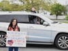 Saw Mill Road Elementary School fourth grade teacher Chrissy Meiselas was recognized by her students and their families during a car parade on May 8, led by Matthew Horacek and his mother, Susan.
