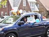 Dinkelmeyer School Principal Danica Brugge, her husband, Steve – a former student of fifth grade teacher Maria Regan – and their children joined the car parade to celebrate Ms. Regan.