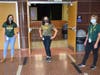 From left, guidance counselors at Grand Avenue Middle School Jackie Lever, Kathryn McKenny and Lisa Jacabacci welcomed incoming seventh graders at orientation.