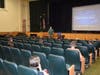 Grand Avenue Assistant Principal James Mollica addressed incoming seventh graders at orientation.