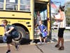  Birch Lane Elementary School students arrived in their masks for the first day of school in Massapequa on Sept. 8.