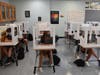 Ninth graders at Massapequa High School’s Ames Campus met their teachers through desk barriers. 