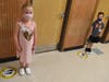 Birch Lane students Emma Leek and Mason McDonough practiced good health and safety habits, including wearing masks and social distancing, on the first day of school.