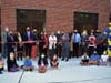 Merrick School District Board of Education trustees, district administrators, teachers and students celebrate the official ribbon-cutting of the new building addition at Chatterton Elementary School.