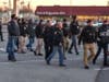 Nassau County Police Commissioner Patrick Ryder, center, was among those who responded to the Bellmore train station.
