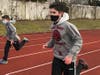 Students at Grand Avenue Middle School ran the track to build endurance.