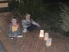 Lynbrook siblings Ian Cangiano (left) and Charlotte Cangiano put their luminary bag outside their home to support this year’s Lynbrook High School seniors.