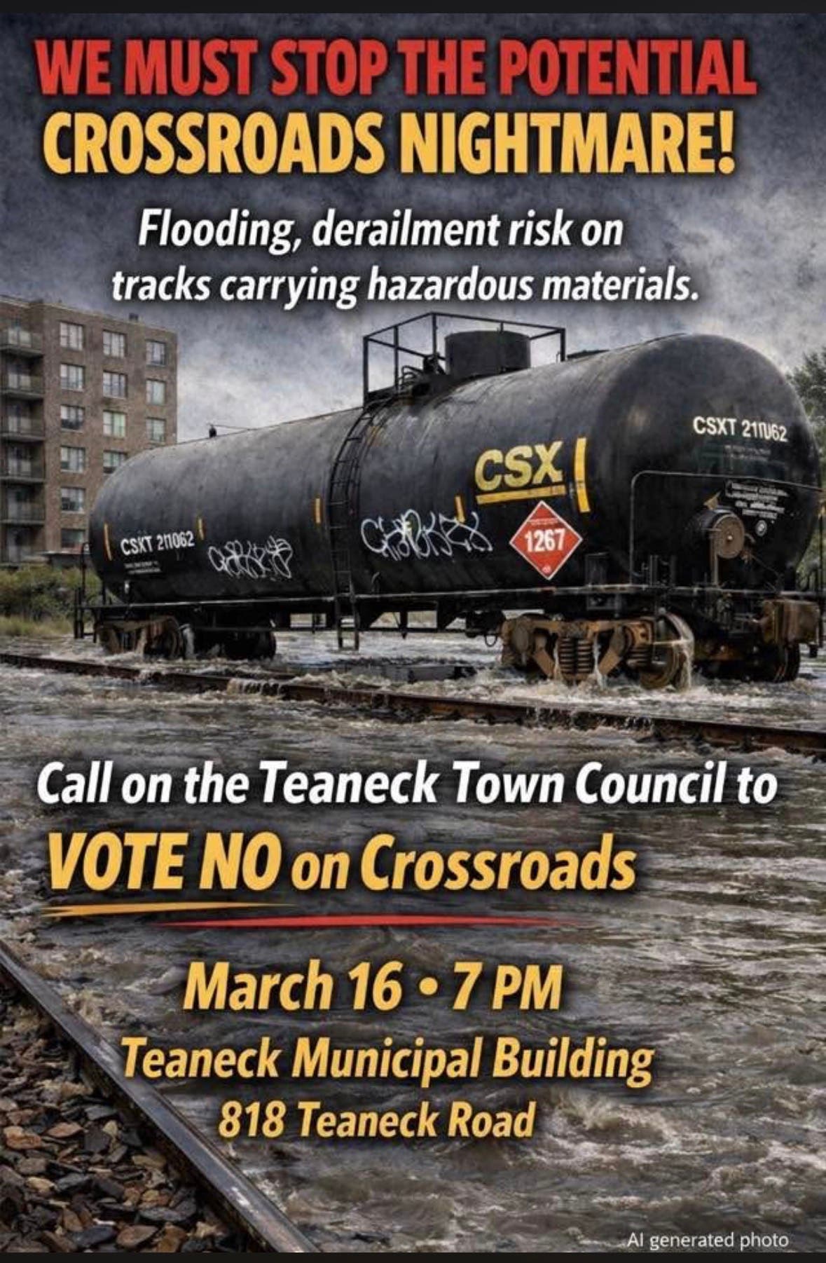 Speak Out - Tell Teaneck Council to Vote NO on Crossroads Ordinance!