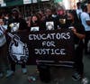 Five teachers from Excellence Boys Middle Academy used a day off to organize a protest through Brooklyn that attracted 5,000 marchers.