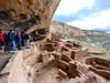 Touring the Long House Cliff Dwelling at Mesa Verde.  This was a 300 foot long sandstone  alcove with about 150 rooms and home to as many as 175 people.