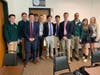 Christian Heiden (fifth from left) of Bloomfield, a 2017 graduate of Northwest Catholic and current sophomore at the Uni