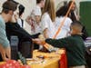 Northwest Catholic seniors painted faces, handed out candy, and played games with their guests from Trinity Academy of Hartford during today’s Halloween celebration.