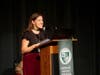 Director of Advocacy of the American Lung Association in CT Ruth Canovi gives a presentation on vaping at Northwest Catholic. 
