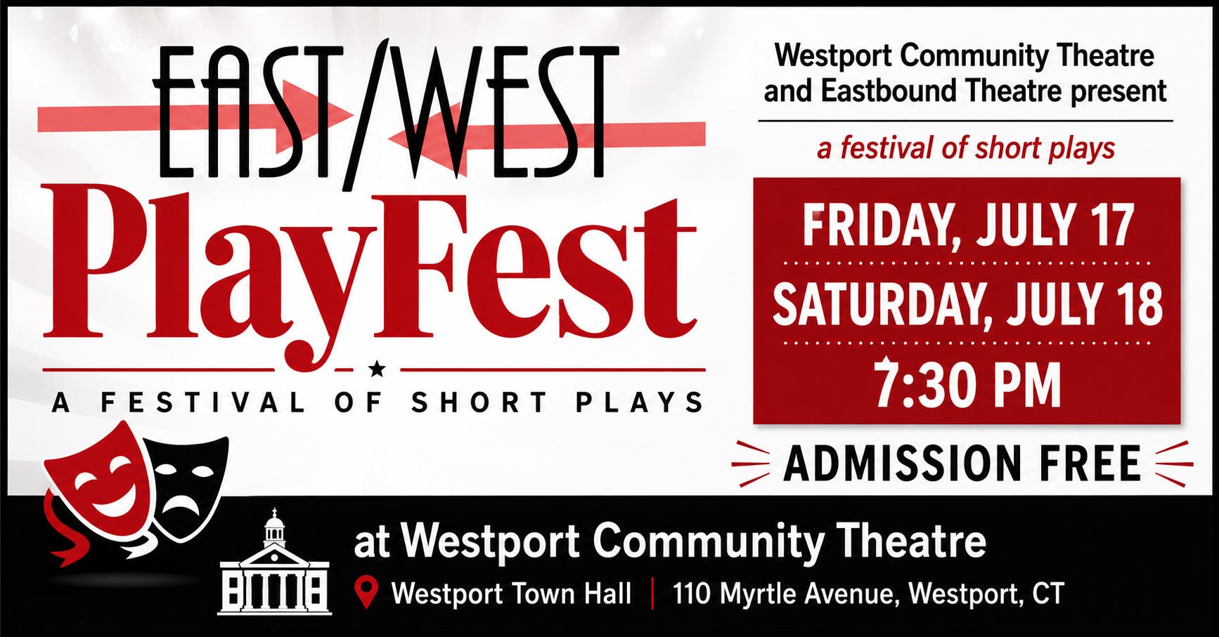 The MAC’s Eastbound Theatre and Westport Community Theatre present East/West Playfest 2026