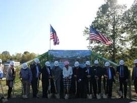 Westlake City Council members, city employees and project developers gather to officially break ground at the site of the new Westlake Community Center, anticipated to open in Spring 2021.