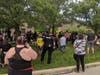 Speakers demanded better policing and immediate change during a peaceful demonstration in Cleveland Heights.