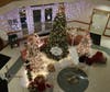 Holiday decorations inside Westlake City Hall were lit up Sunday evening.