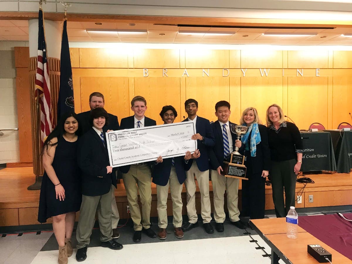 Great Valley High School will advance to the Pennsylvania State Academic Competition in Harrisburg.