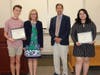 Tommy Barnes, Superintendent Dr. Maureen Reusche, School Board President Larry Feinberg, and Nhi Nguyen.