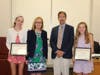 Lily Walker Superintendent Dr. Maureen Reusche, School Board President Larry Feinberg, and Nora Healey.