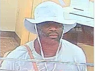 The man seen here is accused of trying to rob a Haverford bank Monday afternoon.