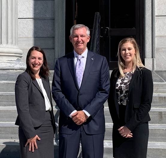 Kimberly Kaelin (Drexel Law), Montgomery County DA Kevin Steele, and Karla Pisarcik (Villanova Law).