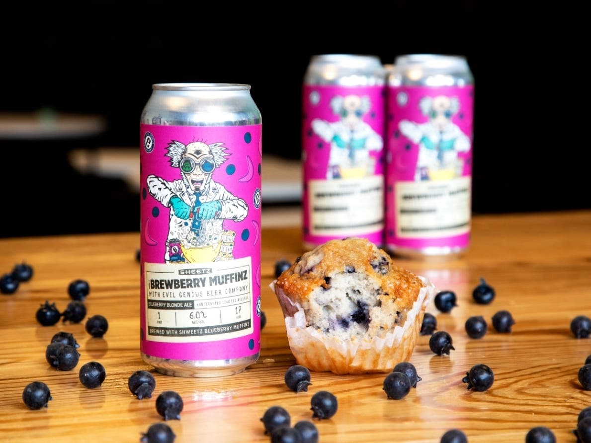 Philly's Evil Genius Brewing is teaming up with Sheetz to offer a limited run beer infused with Sheetz's blueberry muffin flavor.
