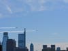 The Blue Angels and Thunderbirds fly over Philadelphia for a display of national unity Tuesday.