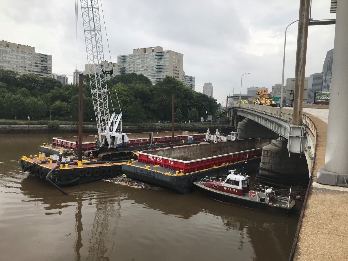 The tugboats were moved upriver Thursday afternoon.
