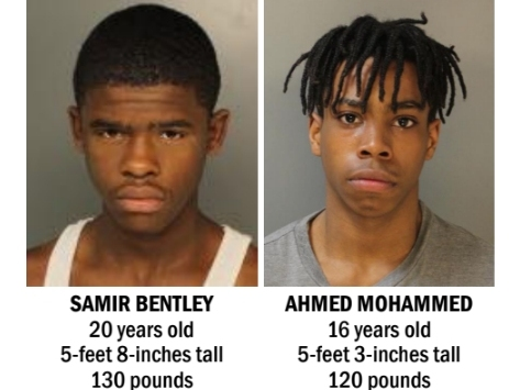 Samir Bentley, 20, and Ahmed Mohammed, 16, both of Philadelphia, are wanted in connection with a Pottstown killing.