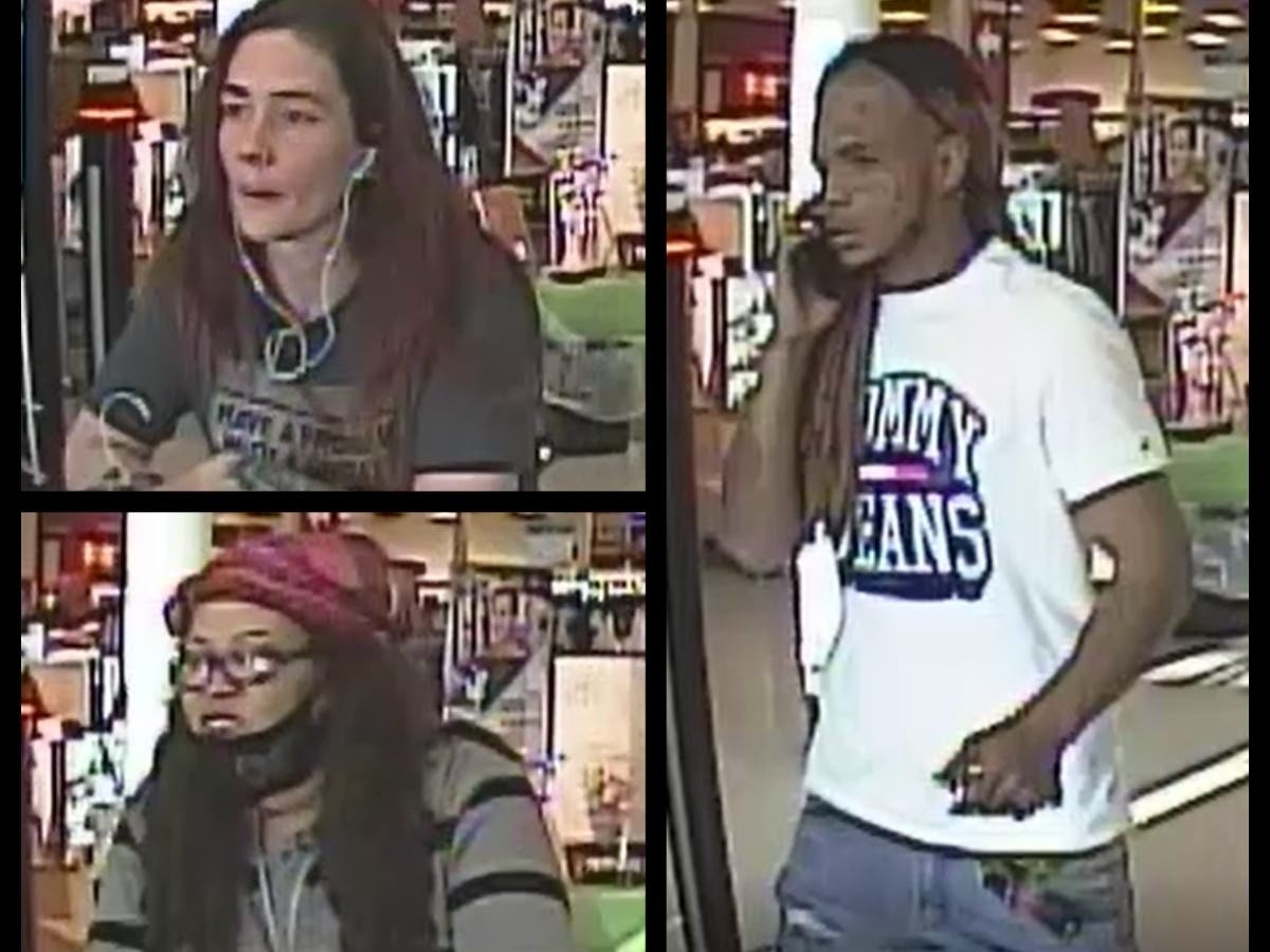Police said the three people seen here are sought in connection with thefts at the T.J. Maxx store in Broomall.