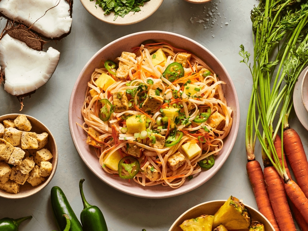 The Red Coconut Curry stir fry is one of five offered year round at honeygrow.