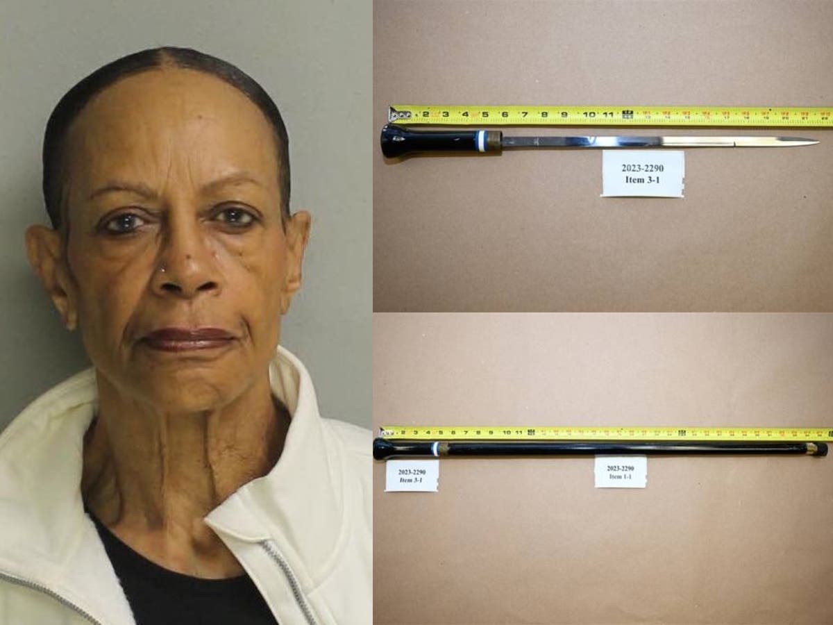 Renee DiPietro, 70, of Philadelphia, fatally stabbed Michael Sides, 31, of Ardmore, with a 16-inch blade that was hidden in a cane, the Montgomery County District Attorney's Office said.