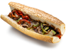 The new Veggie Cheesesteak features mushrooms, onions, and green and red bell peppers with melted provolone cheese on a Tuscan roll.