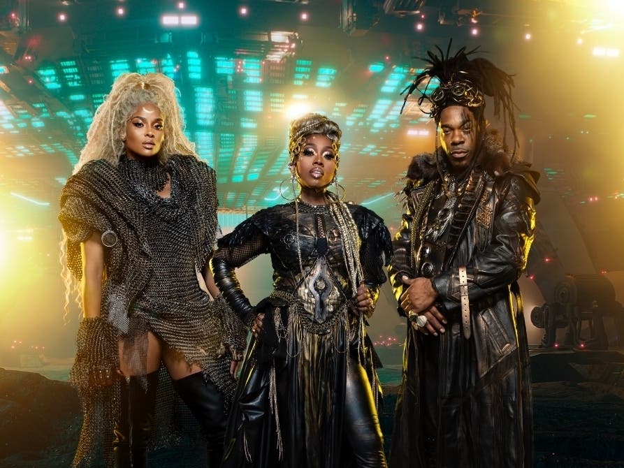 Missy Elliot, center, will be joined by Ciara, left, and Busta Rhymes, right, for her new tour, which will come to Philadelphia this August.