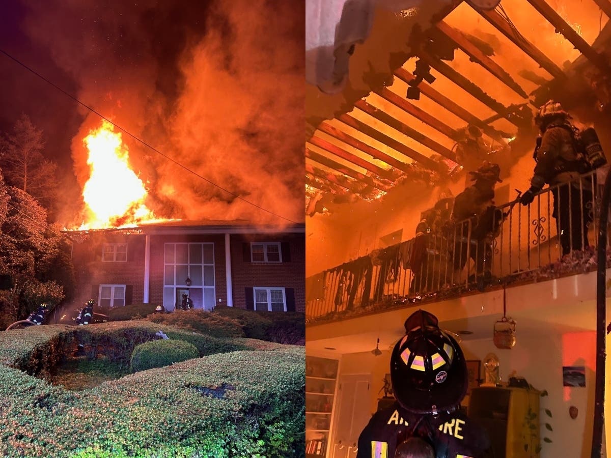 The fire broke out at a home at 2181 N. Stone Ridge Lane in Villanova Tuesday morning.
