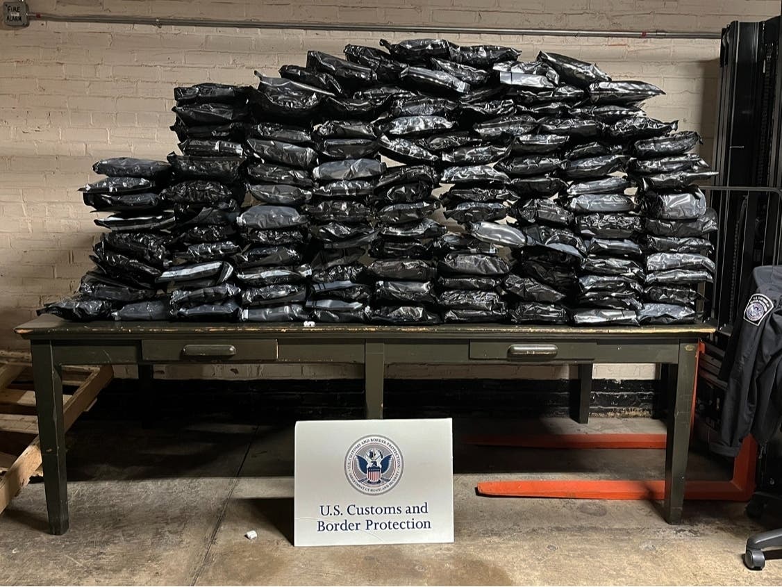 U.S. Customs and Border Protection officers seized a combined 170 pounds of marijuana in 35 parcels at an international shipping service facility in Delaware County Monday.