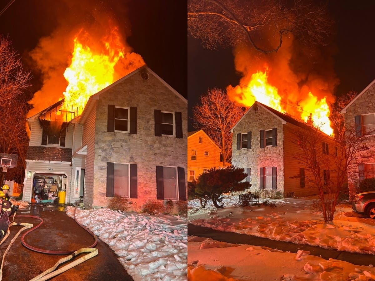 926 Delmont Drive in Wynnewood caught fire Tuesday night, prompting at least three Lower Merion Township fire copmanies to respond.