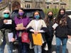 (l to r) Lorraine Stratis, Sheelah Mohan, Zsuzsanna Baan-Jonas, Sarah Anna Jonas, Makena Lynch helping at the April drive
