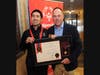 Tommy Shimoda, an athlete with the Mt. Greenwood Park Special Recreation Department, presented 19th Ward Ald. Matt O'Shea his Order of Lincoln Award in honor of Special Olympics Chicago/SCC, at a ceremony today. 