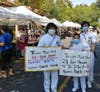 Tai Ji Men dizi brought their family to protest for their rights in a farmers’ market in Claremont, California on August 16, 2020.