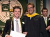 Valedictorian Brian LoCicero, of Milford with Notre Dame High School of West Haven President Robert F. Curis.