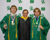 The Notre Dame Code Award Recipient Matthew Piechota, of Milford; President of ND Robert F. Curis; Man of the Year Award Recipient Joshua Kuczynski, of North Branford