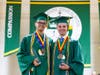 Steven A. Torres Quiñones ’26 (l) of Hamden was named Man of the Year and William Bader ’26 (r) of Milford received the Notre Dame Code Award