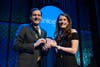 Rotary's General Secretary John Hewko accepts the Children First Award from UNICEF Managing Director Elizabeth McCostlin