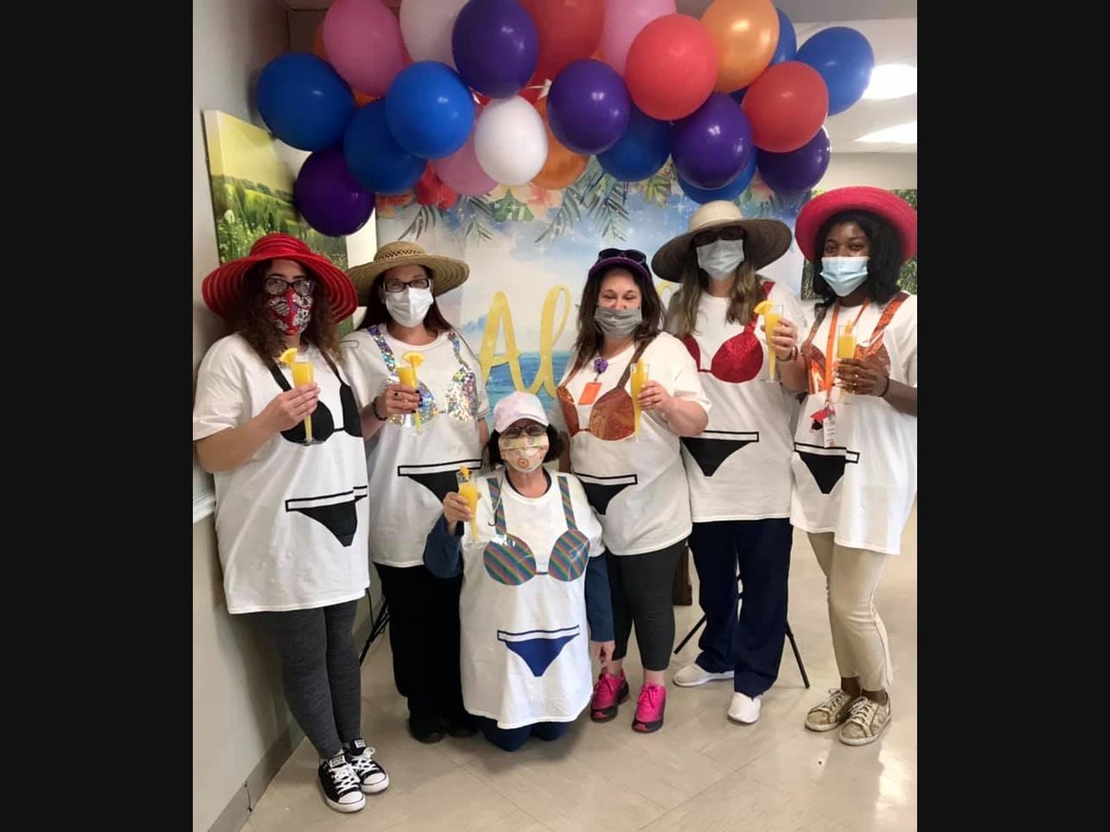 Excited Deptford Center Staff Dresses for the Daytona Beach Excursion For Nursing Home Week 