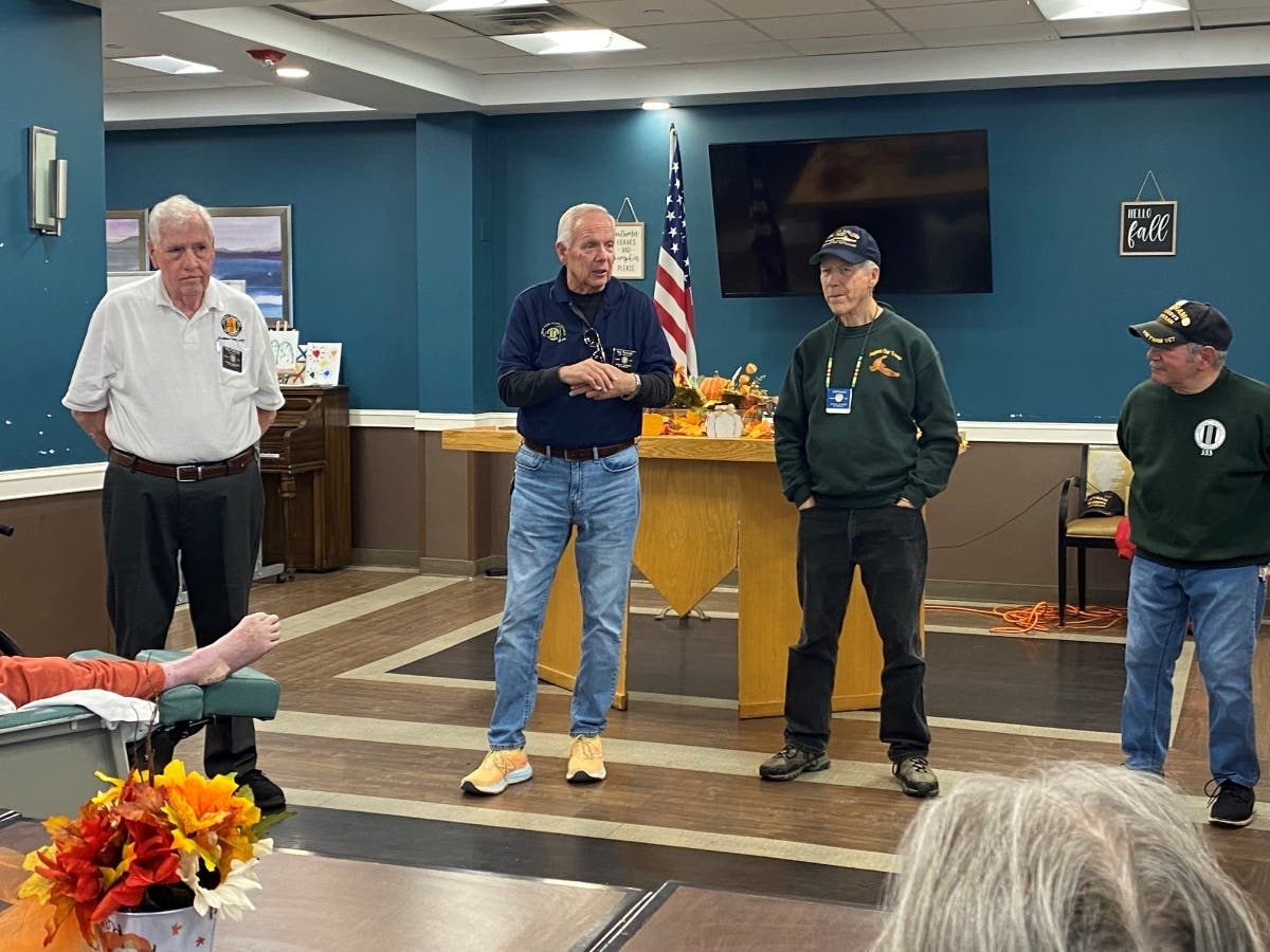 Visiting Post 333 Vietnam Veterans (L-R):  Post President Ray Furlong, Roy Tschudy, Cliff Fromm, and Donnie Piller