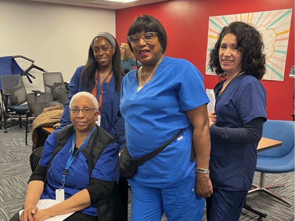 (L-R); Debbie Vaughan (sitting), Palmarie James, Ruby Ridenhour, and Mariaelena Soriano.